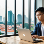 **

"A young Vietnamese professional confidently presenting to a diverse audience. The scene is a modern co-working space in Ho Chi Minh City. Open laptops, notebooks, and focused expressions suggest a dynamic workshop atmosphere. Emphasis on collaboration and embracing new ideas. Background: Cityscape of Ho Chi Minh City visible through large windows."

**