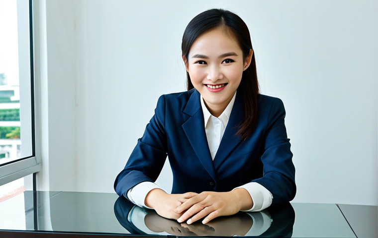 **
"A businesswoman in a professional, modest business suit, sitting at a desk in a brightly lit, modern office in Ho Chi Minh City, Vietnam. She is smiling slightly and looking directly at the viewer. Fully clothed, appropriate attire, safe for work. Perfect anatomy, correct proportions, natural pose, well-formed hands, proper finger count, natural body proportions, professional photography, high quality."
**
