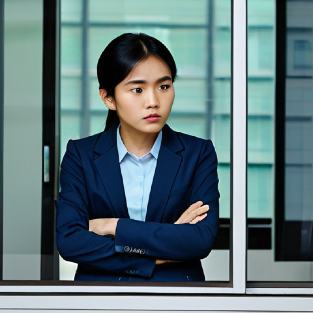 자아 한계 확장 과정에서의 감정 변화 이해하기 - Overcoming Boredom**
"A young Vietnamese professional, fully clothed in modest office attire, looki...