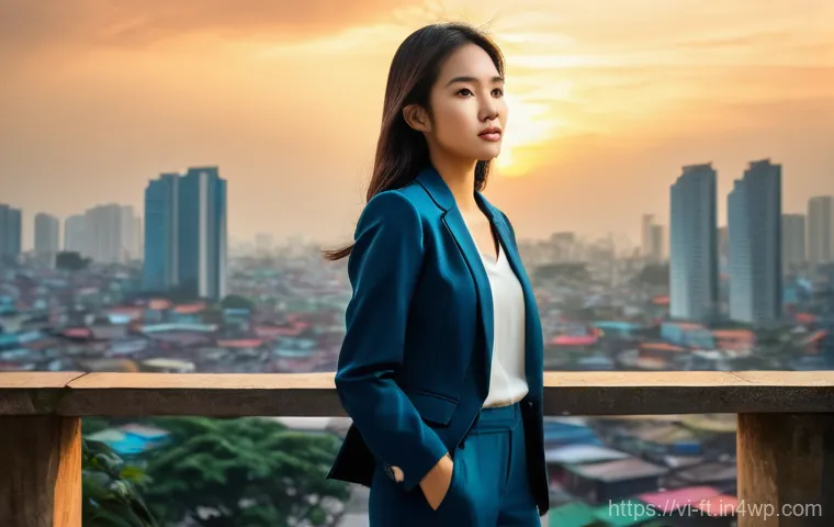 자아 한계 확장을 위한 비즈니스 상황 적용하기 - **Prompt:** A young Vietnamese female entrepreneur, dressed in a smart casual blazer and trousers, s...
