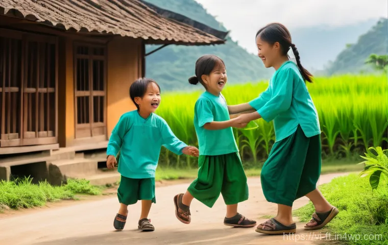 자아 한계 확장을 위한 사회적 책임 이해하기 - **Prompt:** A vibrant scene in a picturesque, verdant highland village in Northern Vietnam, similar ...