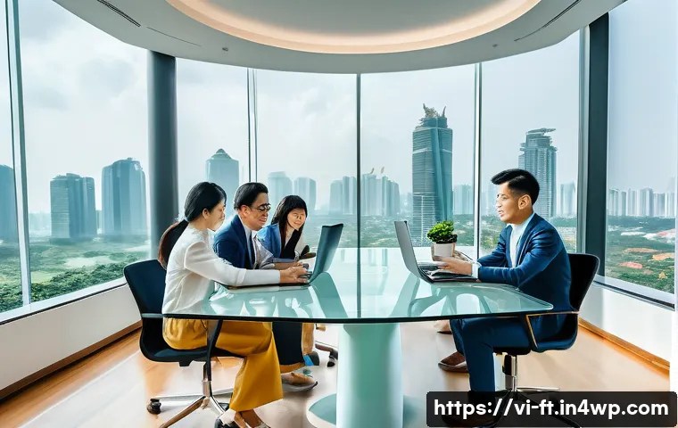 자아 한계 확장을 위한 경쟁의 중요성 - A dynamic office scene in Ho Chi Minh City with diverse young Vietnamese professionals engaged in a ...