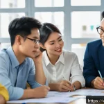 Home 20 자아 한계 확장을 위한 워크숍 프로그램 안내 - A diverse group of Vietnamese adults participating in a professional workshop setting, engaged in re...
