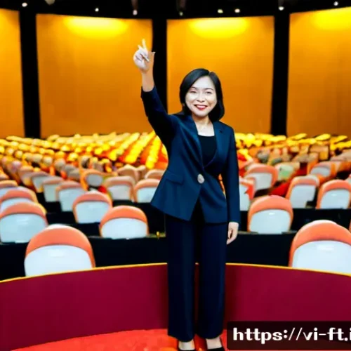 자아 한계 확장과 관련된 TED 강연 추천 - Photorealistic TED-style conference scene in Ho Chi Minh City, Vietnam, a confident Vietnamese woman...